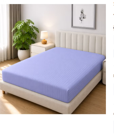 1-Piece Microfiber Fitted Sheet Striped,Color: Lavender, Size: Single (90×190 cm),